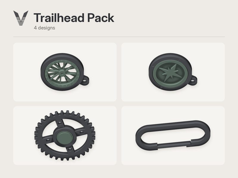 Trailhead Pack cover showing the four launch designs